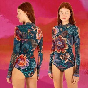 FARM Rio Teal River Creatures Bodysuit Excellent Condition Size Large